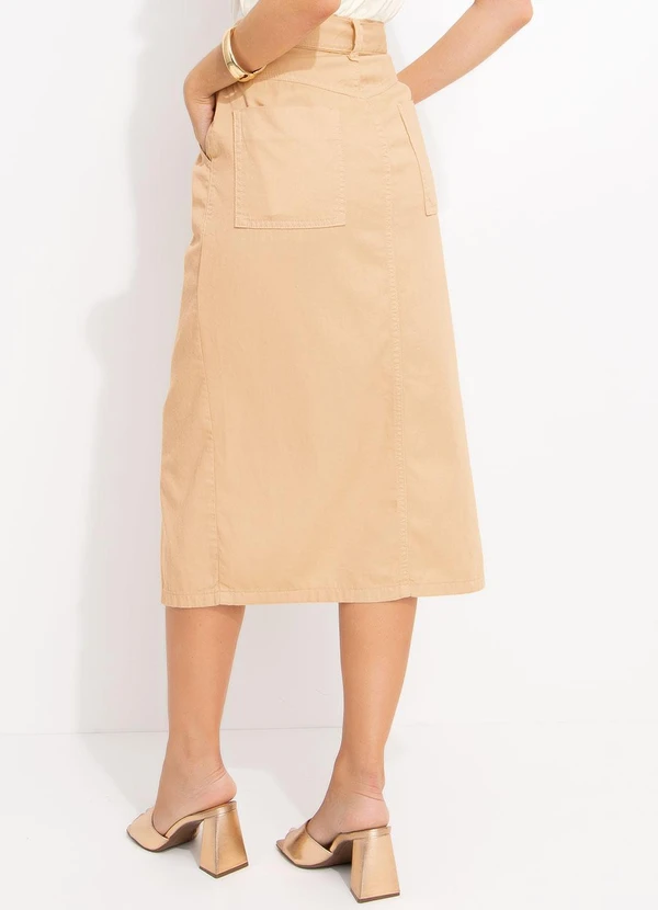 Quintess - Saia Bege em Jeans 2