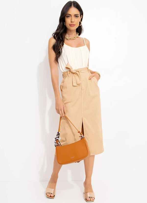 Quintess - Saia Bege em Jeans 5