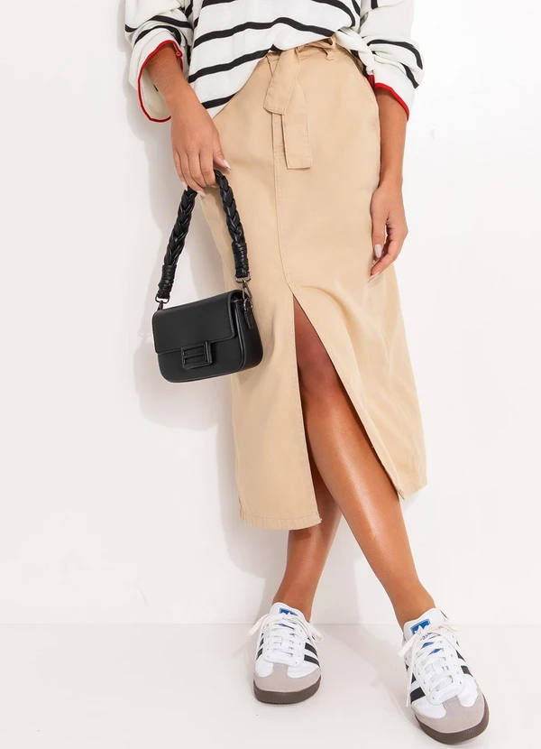 Quintess - Saia Bege em Jeans 6