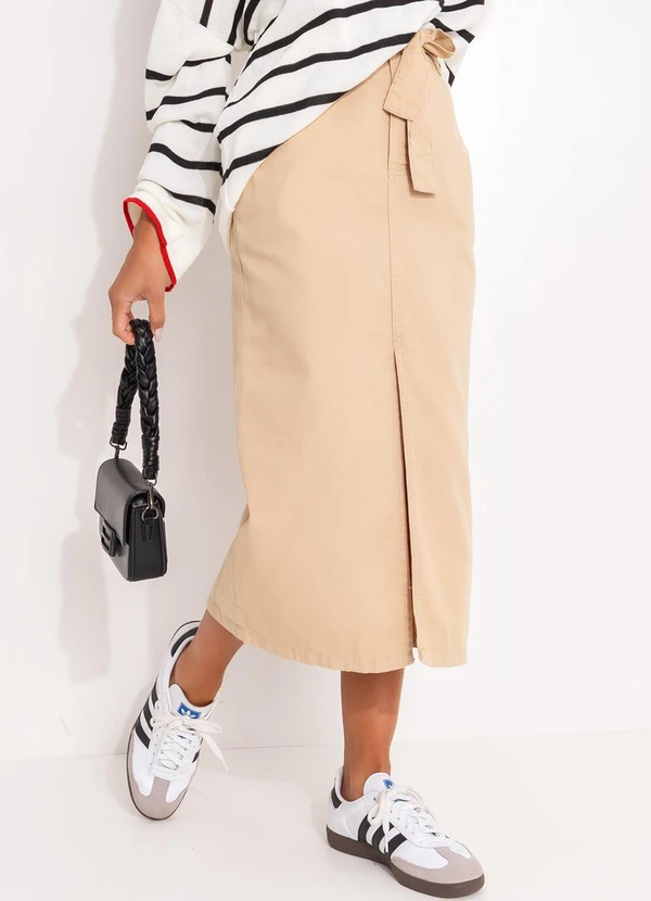 Quintess - Saia Bege em Jeans 7