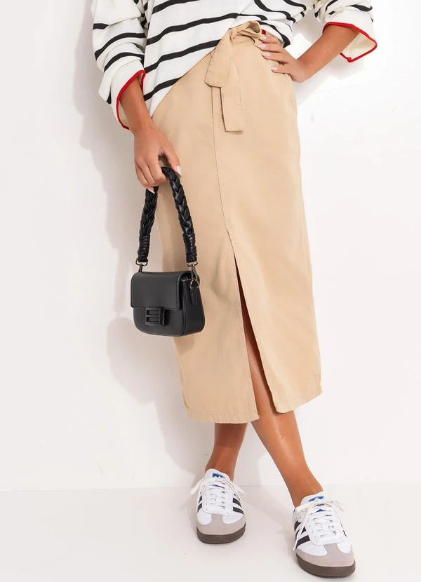 Quintess - Saia Bege em Jeans 8