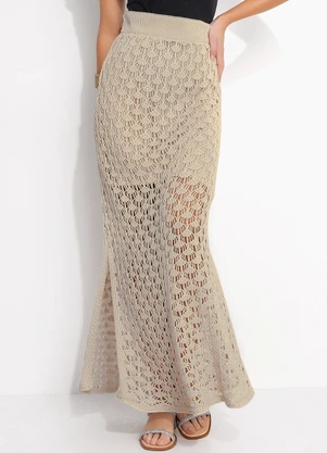 Quintess - Saia Bege em Tricô - QUINTESS