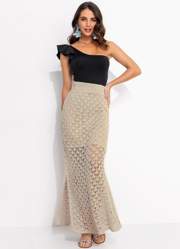 Quintess - Saia Bege em Tricô 8