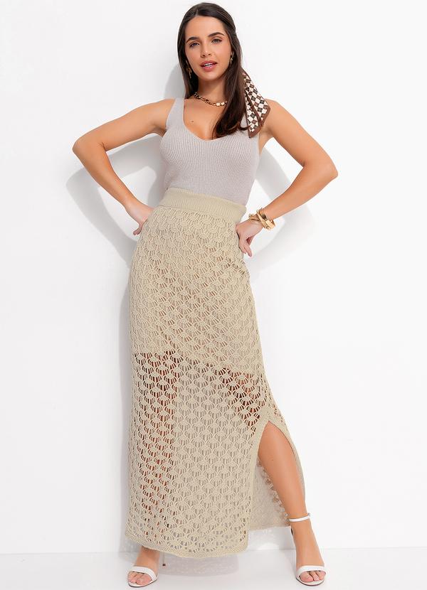 Quintess - Saia Bege em Tricô 2