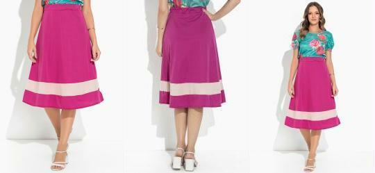 Saia Bicolor Pink com Recorte