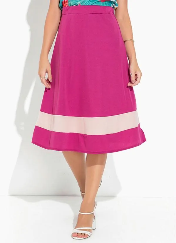 Rosalie - Saia Bicolor Pink com Recorte