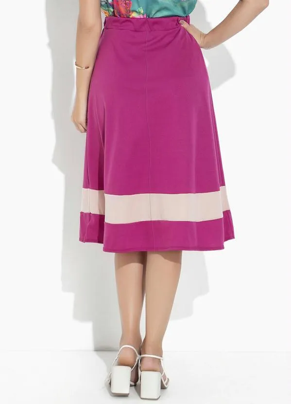 Rosalie - Saia Bicolor Pink com Recorte 2