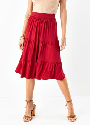 Quintess Saia Bordô em Malha de Viscose