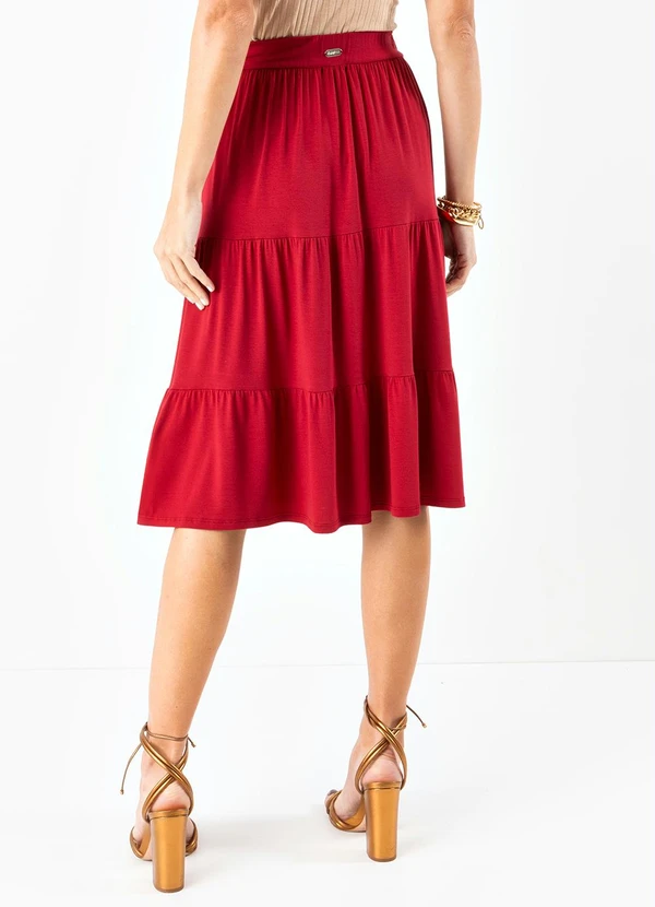 Quintess - Saia Bordô em Malha de Viscose 3