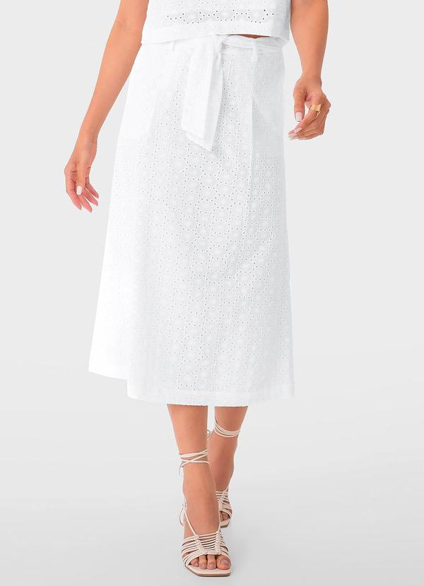Malwee - Saia Branca Midi Evasê em Laíse