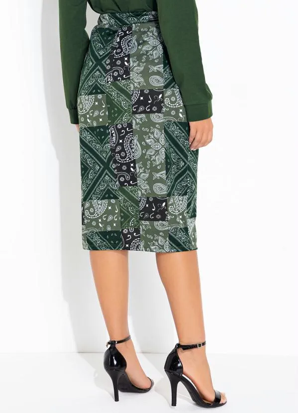 Rosalie - Saia Cahsmere Verde Lápis 2