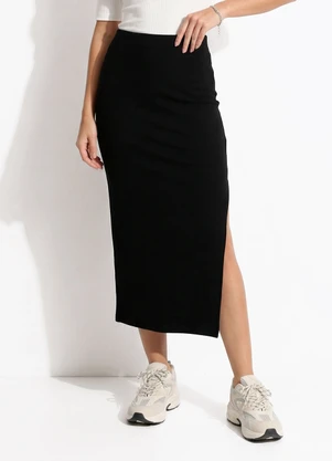 Colcci Jeans - Saia Canelada Cj Preto - COLCCI JEANS