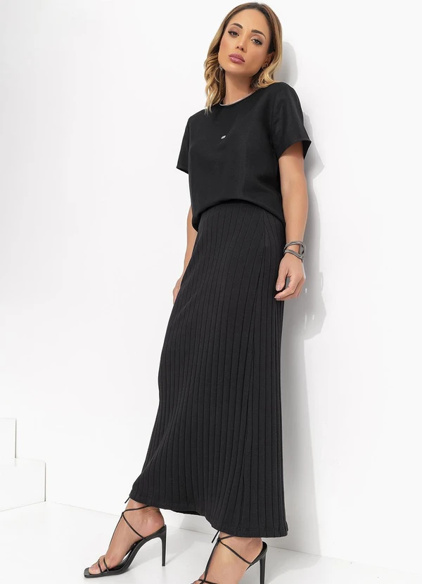 Colcci - Saia Canelada Preto 16