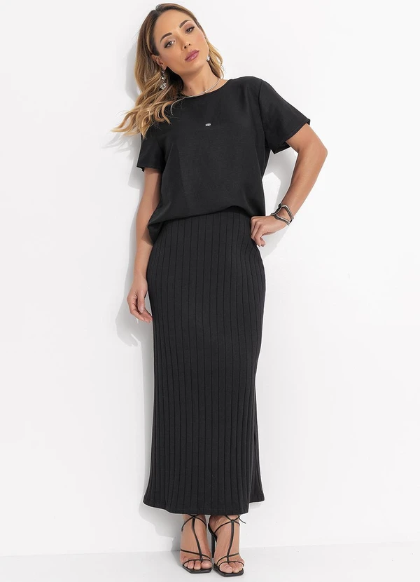 Colcci - Saia Canelada Preto 17