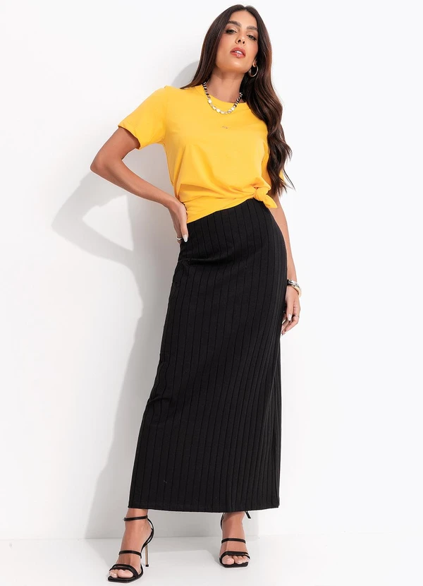 Colcci - Saia Canelada Preto 7