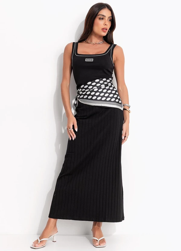 Colcci - Saia Canelada Preto 8