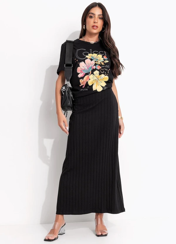 Colcci - Saia Canelada Preto 9