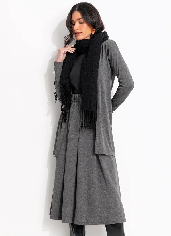 Quintess - Saia Chumbo em Moletinho de Viscose 6