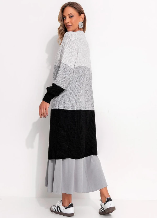 Quintess - Saia Cinza Claro em Viscose Plana 4