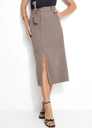 Quintess - Saia Cinza em Jeans - QUINTESS