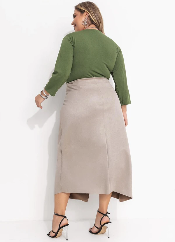 Quintess - Saia Cinza em Malha Suede 13