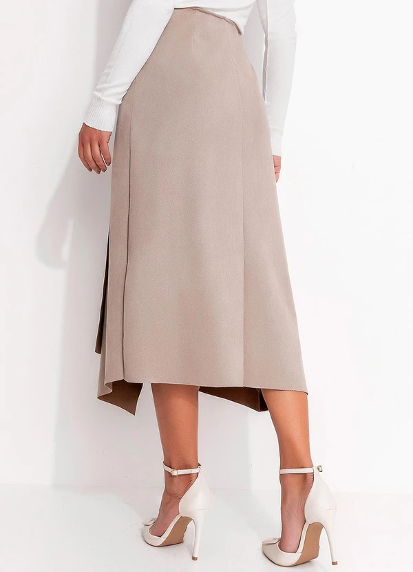 Quintess - Saia Cinza em Malha Suede 2