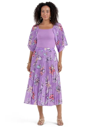 Outlet - Saia Colors Of Summer Adulto Feminino Roxo - OUTLET