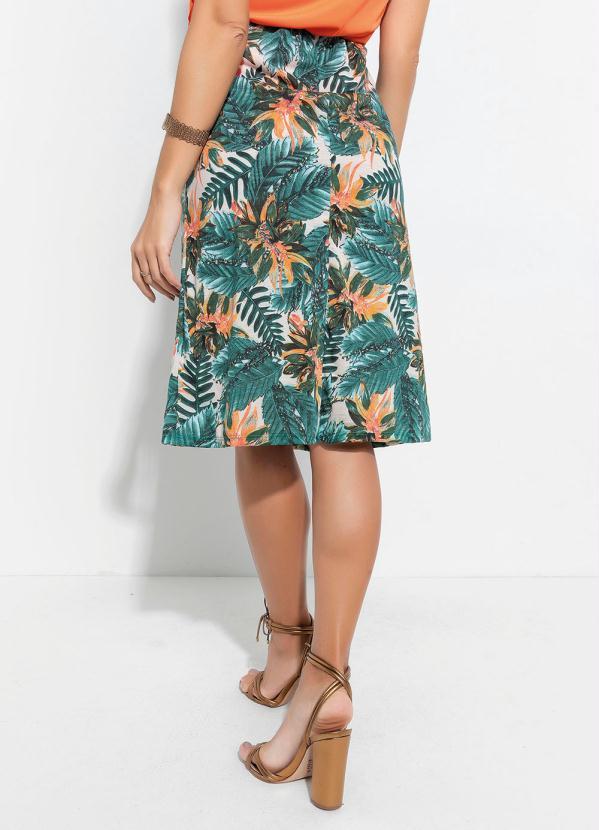 Outlet - Saia com Amarração Folhas Verde 2