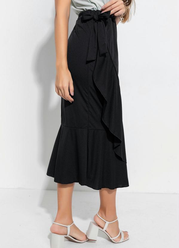 Outlet - Saia com Babado Preta Moda Evangélica 2