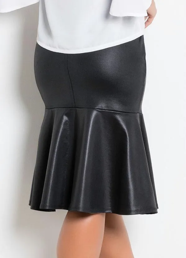 Rosalie - Saia com Babados em Cirrê Preta 2