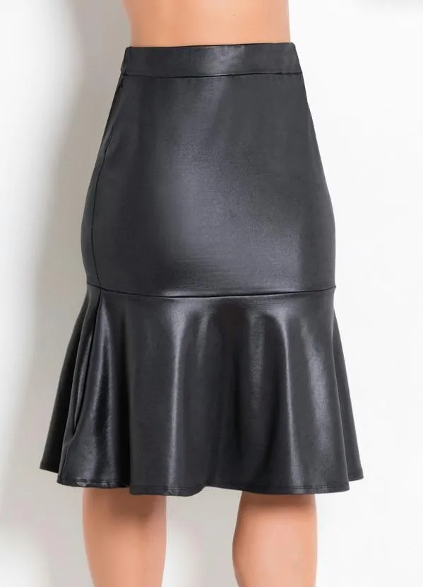 Rosalie - Saia com Babados em Cirrê Preta 5