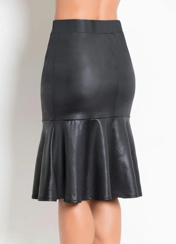 Rosalie - Saia com Babados em Cirrê Preta 6