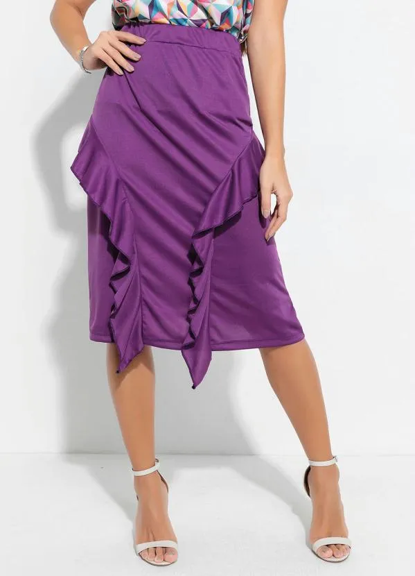 Outlet - Saia com Babados Roxa