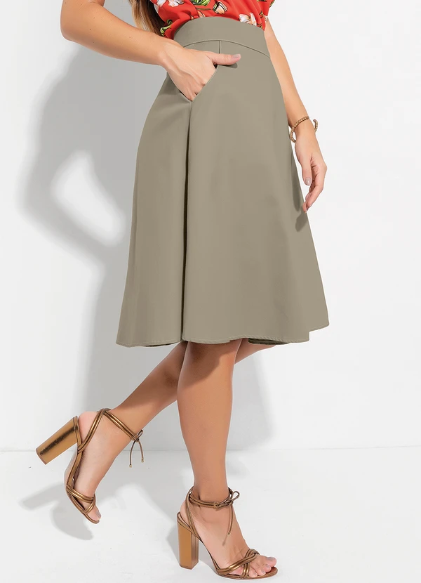 Rosalie - Saia com Bolsos Bege 5