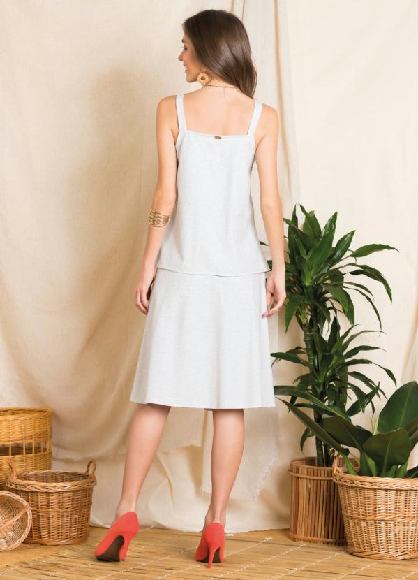 Quintess - Saia com Bolsos e Faixa Bege 5