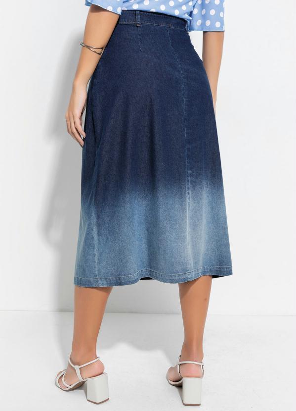 Outlet - Saia com Botões Jeans Moda Evangélica 2