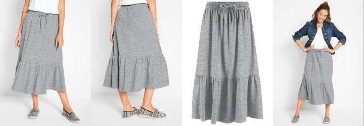 Saia com Cordo e Babado Mescla