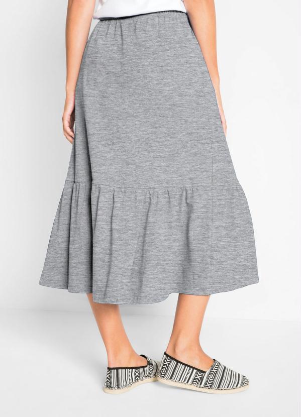 bonprix - Saia com Cordão e Babado Mescla 2