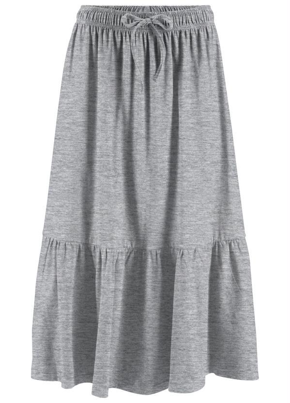 bonprix - Saia com Cordão e Babado Mescla 3