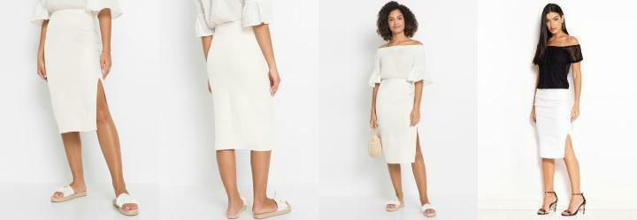 Saia com Drapeado Off White