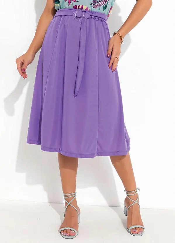 Queima Estoque - Saia com Faixa Fixa Lilás