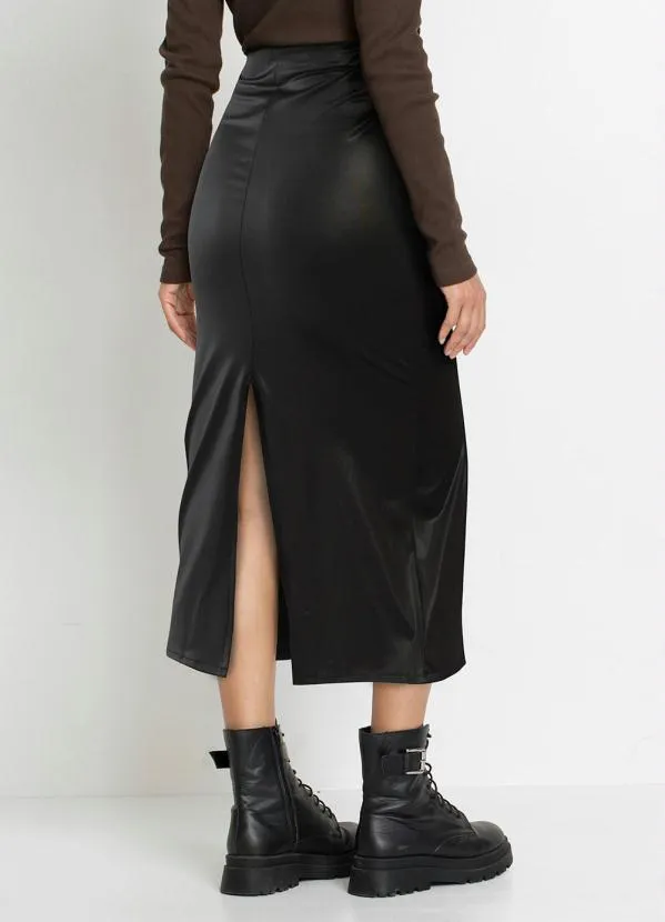 bonprix - Saia com Fenda Preta 2