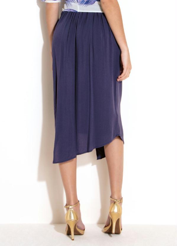 Quintess - Saia com Recorte e Assimetria Marinho 6
