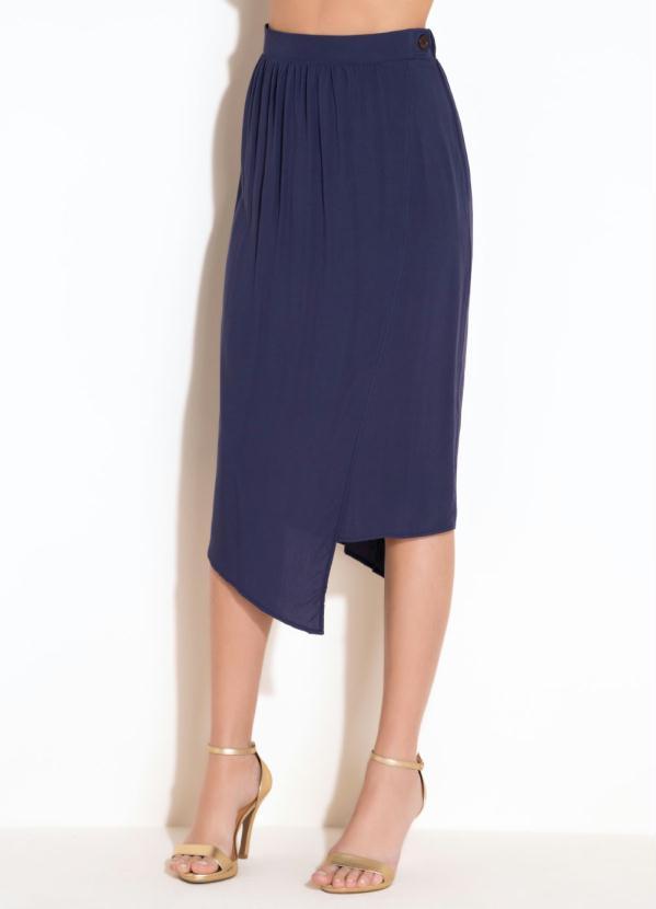 Quintess - Saia com Recorte e Assimetria Marinho 7