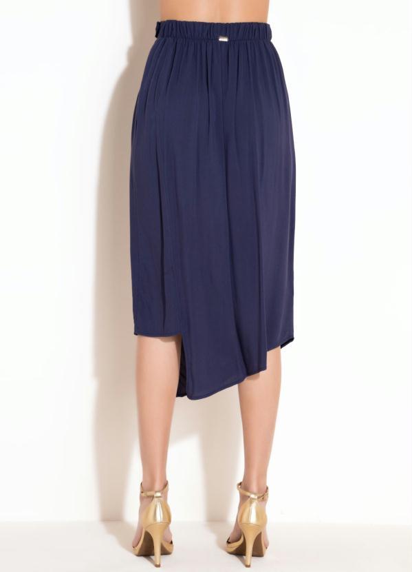 Quintess - Saia com Recorte e Assimetria Marinho 8