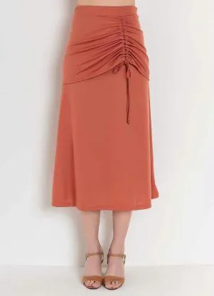 Rosalie - Saia com Sobreposição Ferrugem - ROSALIE