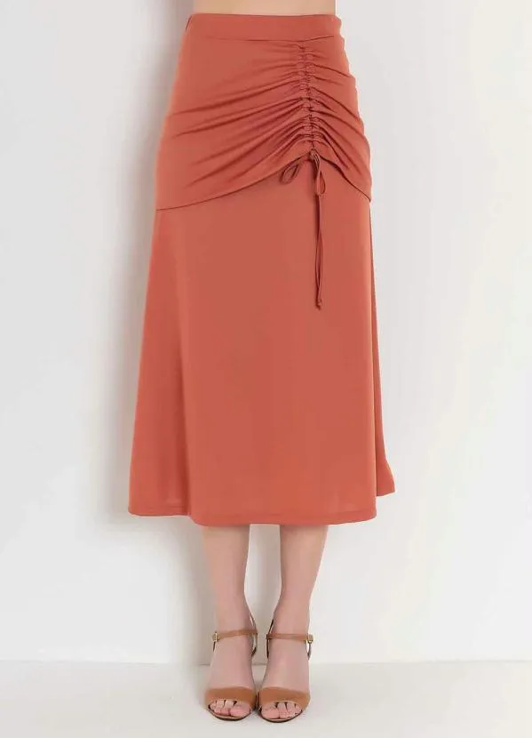 Rosalie - Saia com Sobreposição Ferrugem