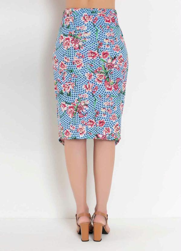 Outlet - Saia com Transpasse Floral Azul 2