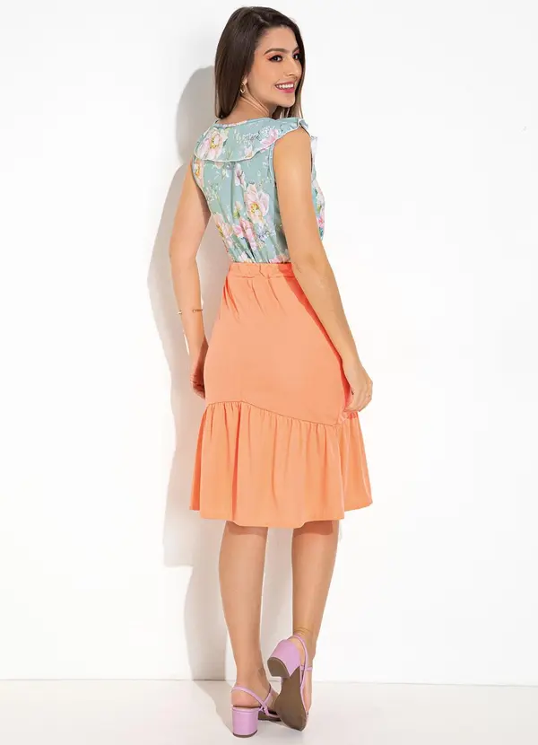 Rosalie - Saia Coral em Malha 4