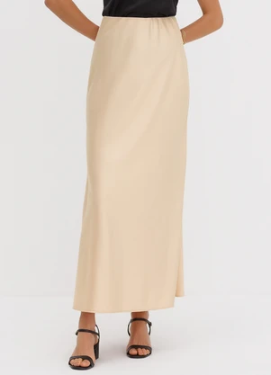 Principessa - Saia de Alfaiataria Longa Bege Meire - PRINCIPESSA